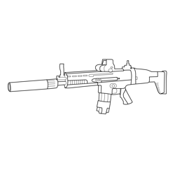 Tactical assault rifle fortnite coloring page for kids