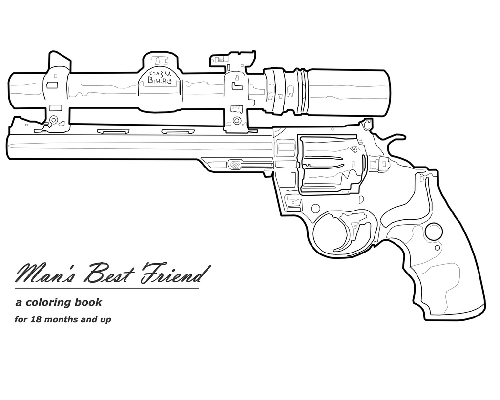 Gun colouring pages