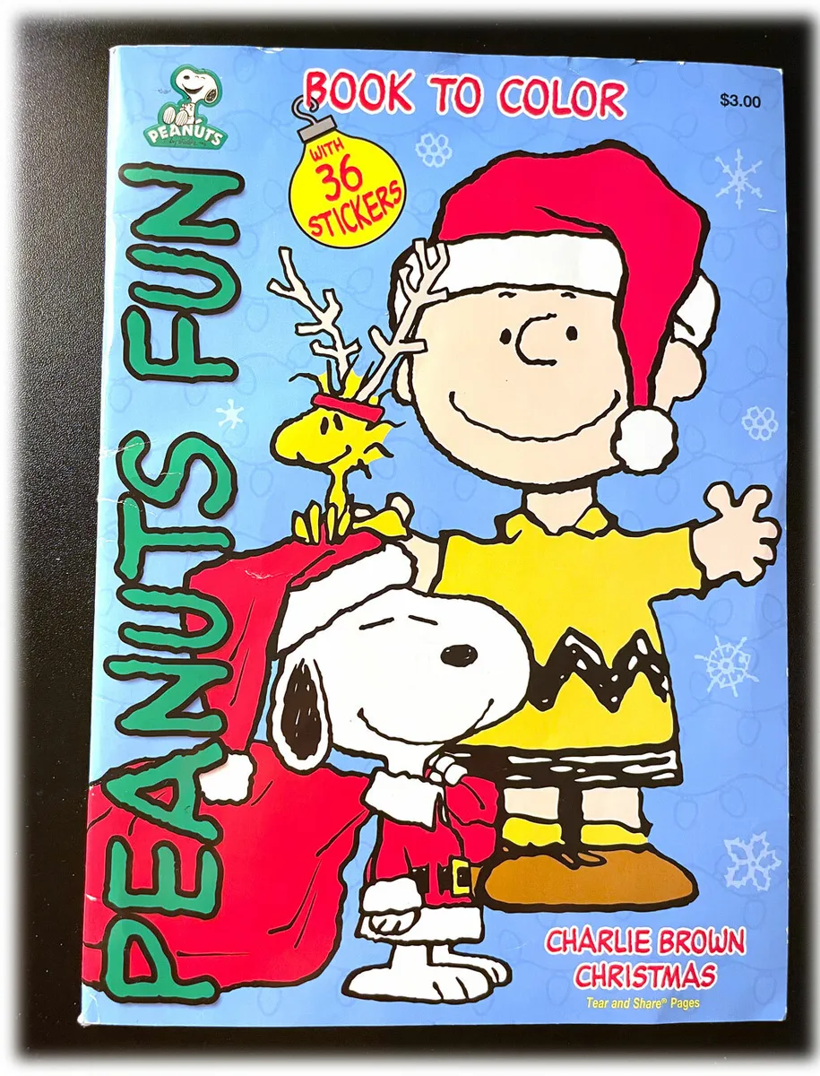 Vintage snoopy charlie brown christmas coloring book stickers new