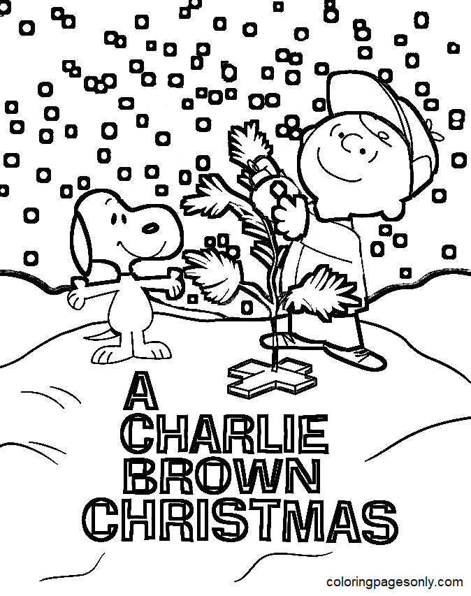 Charlie brown christmas coloring pages printable for free download