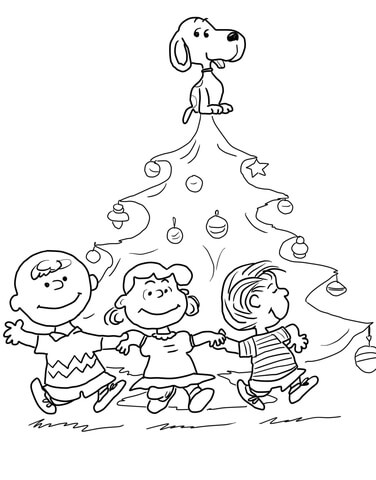 Free printable charlie brown christmas coloring pages for kids