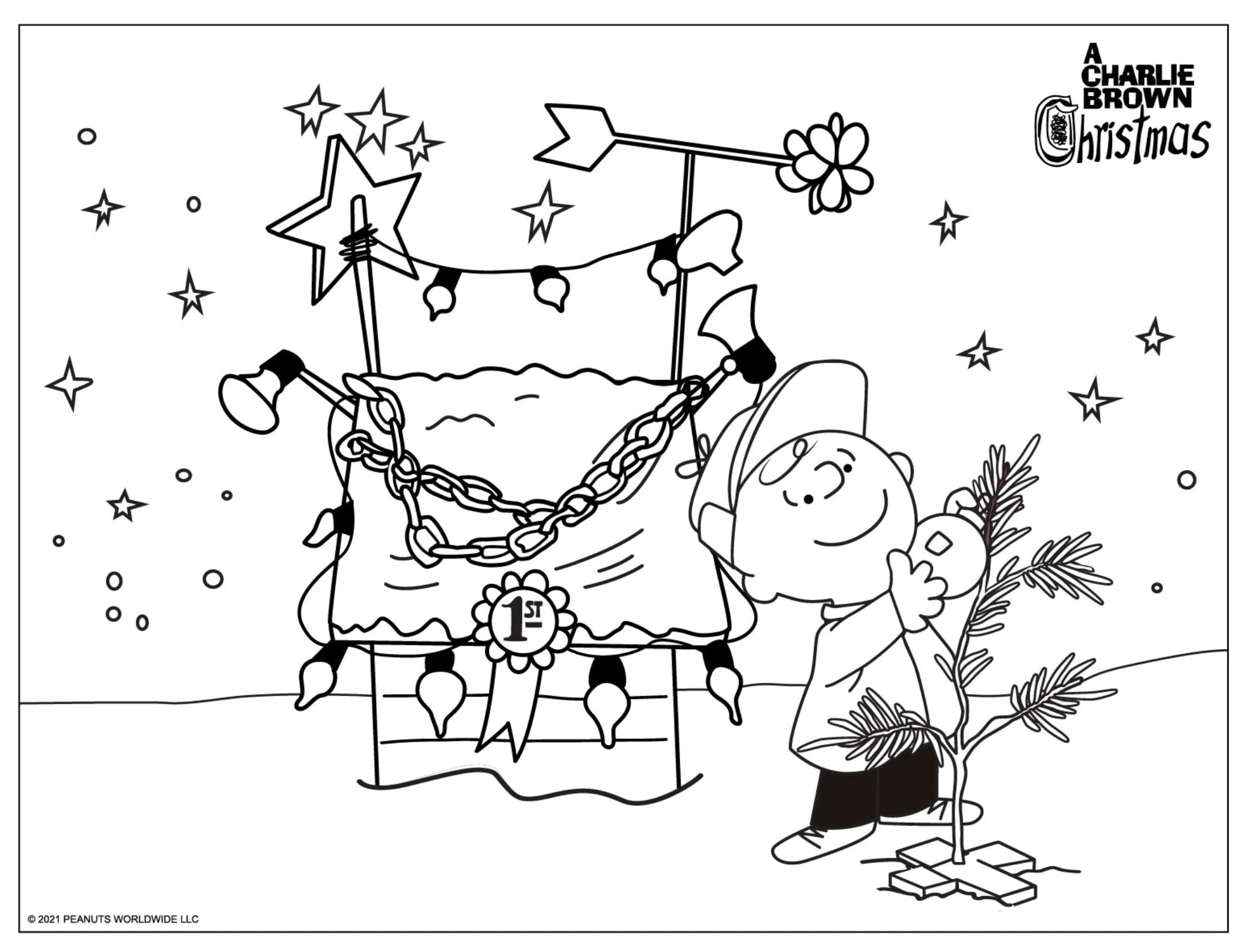 Peanuts charlie brown holiday coloring pages peanuts