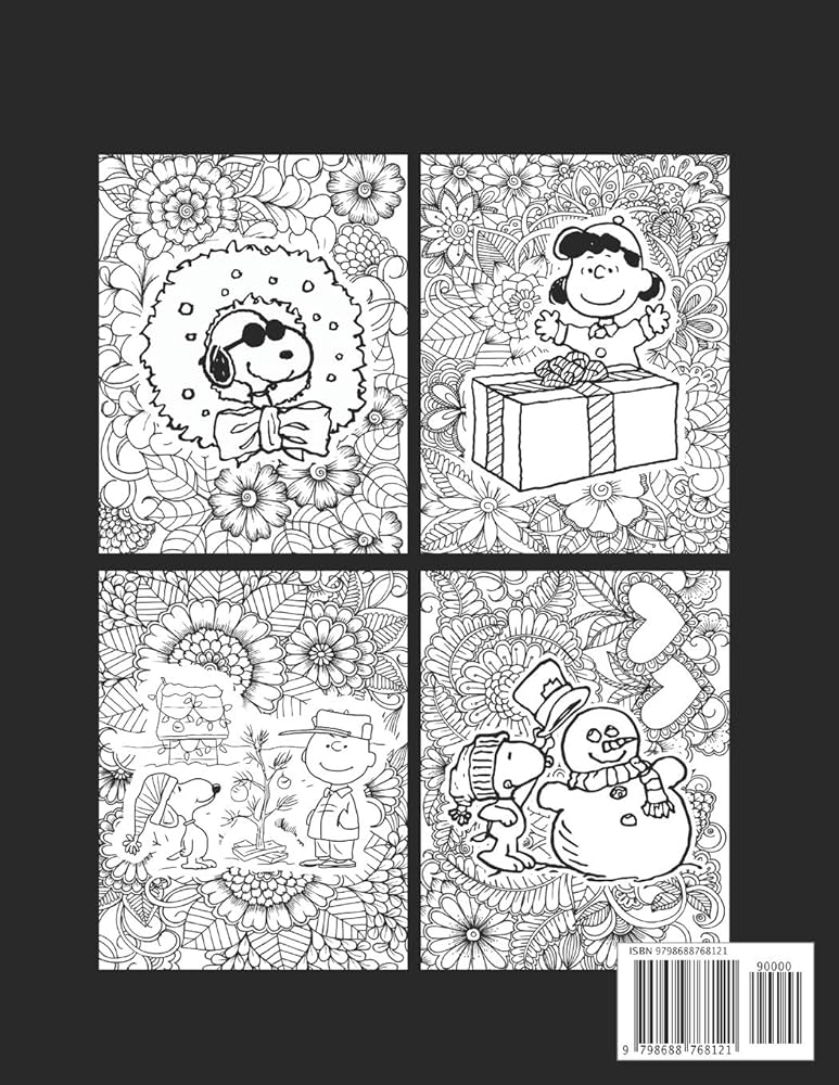 Adult snoopy christmas coloring book for stress relief funny snoopy christmas coloring book for adults stress relieving designs the peanuts snoopy for stress relief snoopy xmas coloring book books