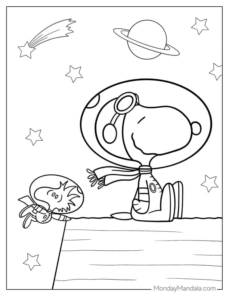 Peanuts snoopy coloring pages free pdf printables