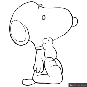 Snoopy coloring page easy drawing guides