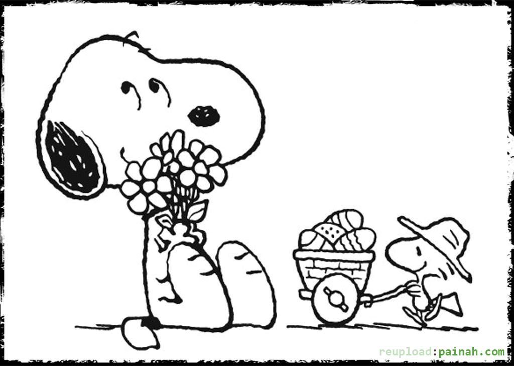 Printable snoopy easter coloring pages