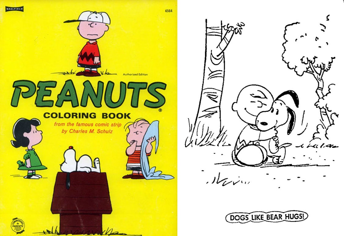 Snoopy vintage coloring book peanuts printable coloring book charlie brown things to color instant download pages pdf format