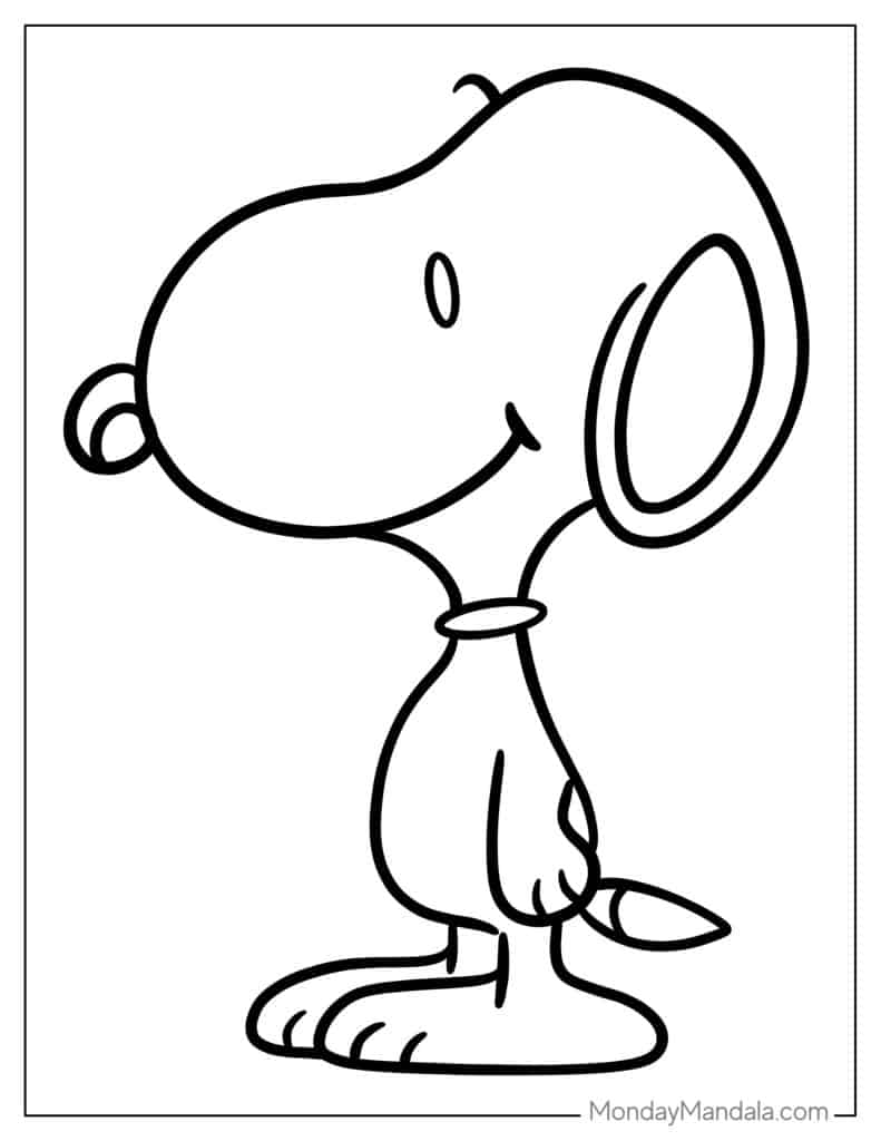 Peanuts snoopy coloring pages free pdf printables