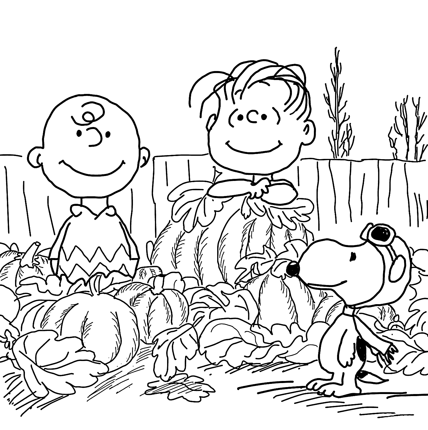 Fun and free charlie brown and pumpkin coloring pages for kids