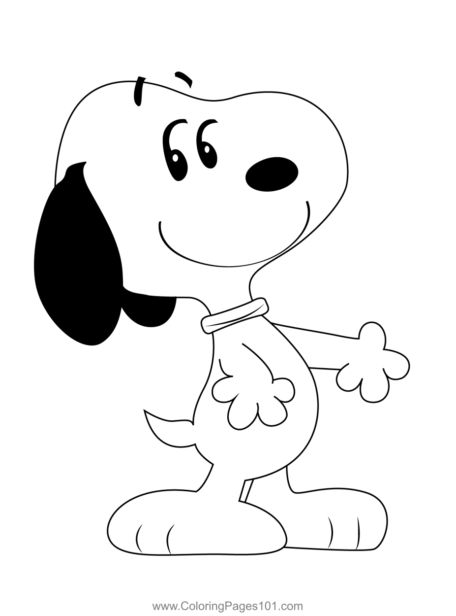 Snoopy coloring page for kids