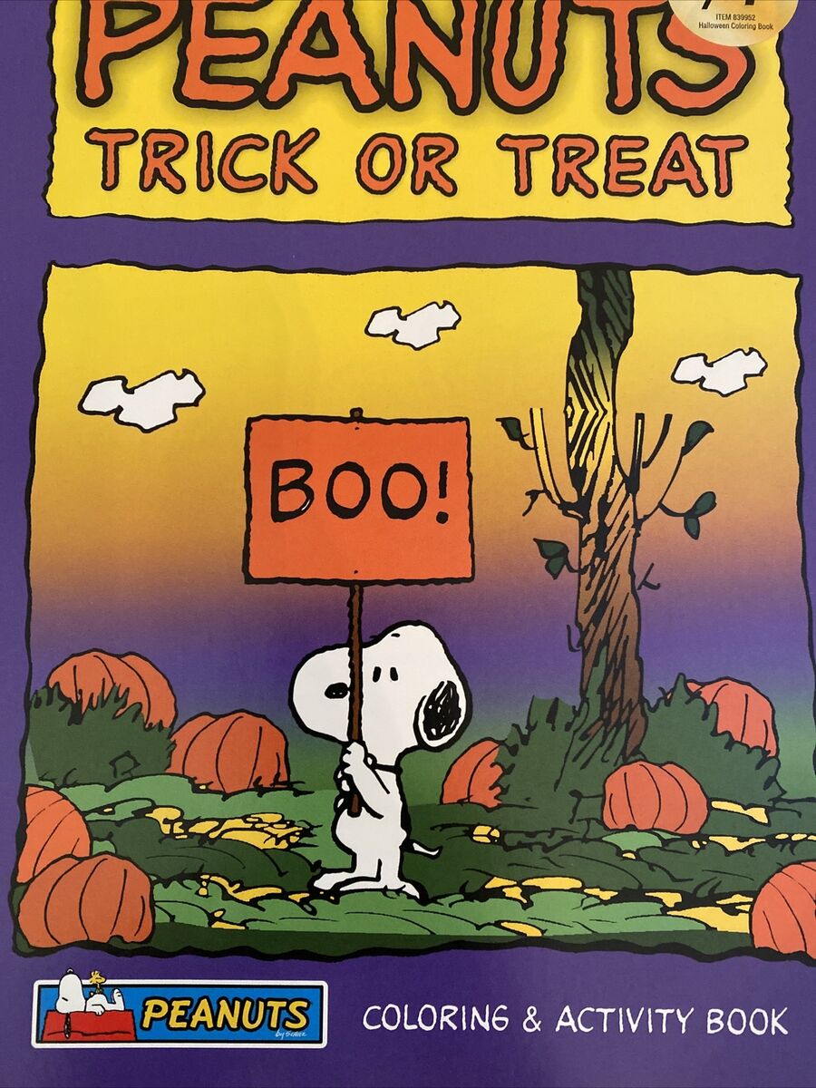 Peanuts halloween snoopy trick or treat coloring activity book new rare