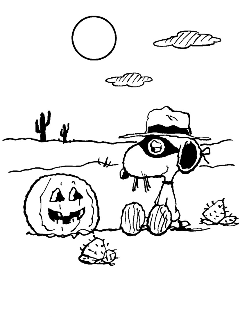 Snoopy halloween coloring pages