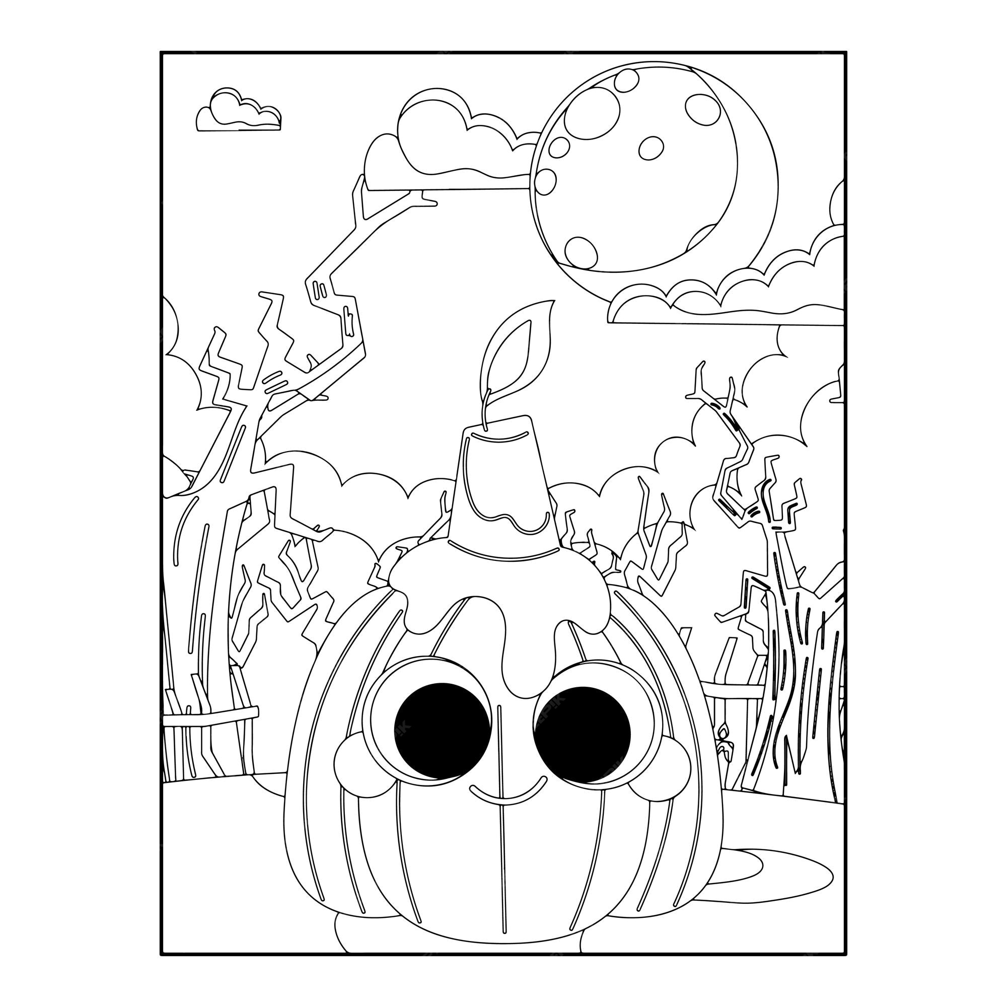 Premium vector halloween coloring pages for kids