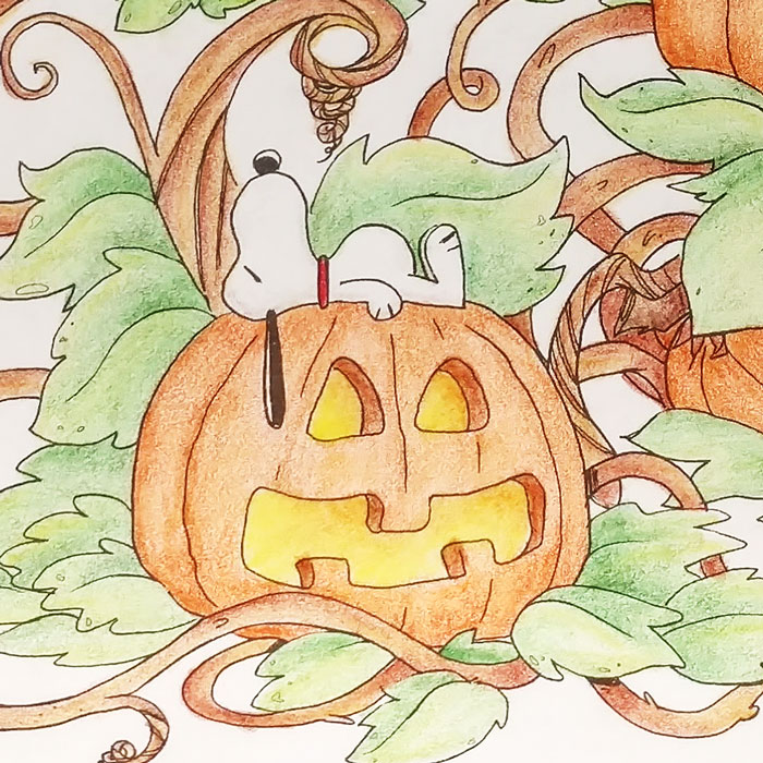 Linus and snoopy halloween coloring page