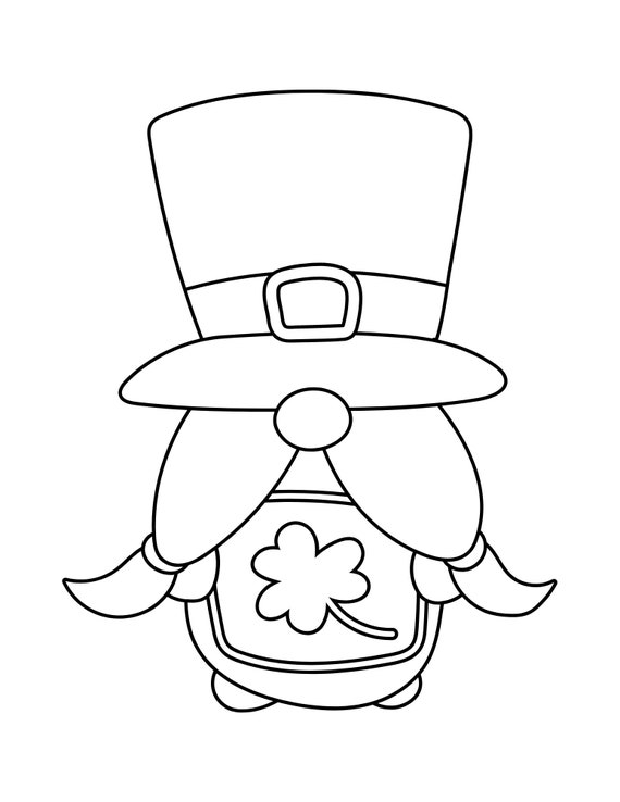 St patricks gnomes coloring pages download now