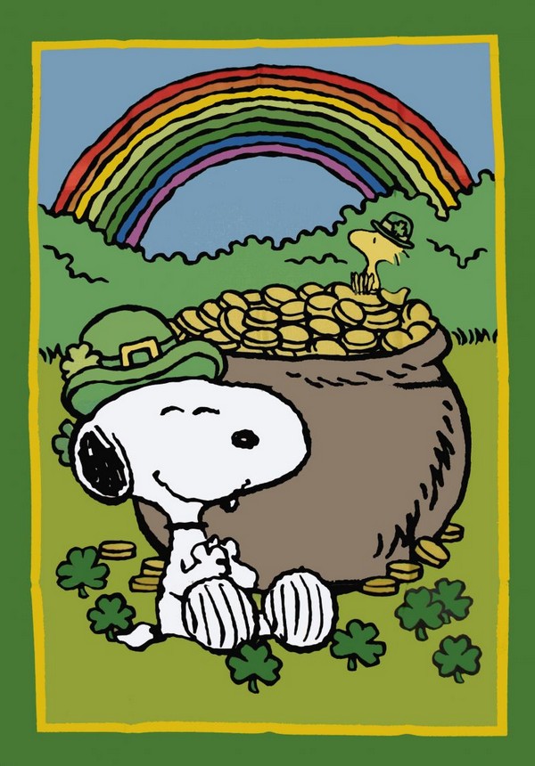 Snoopy st patricks day flag