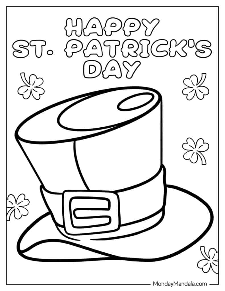 St patricks day coloring pages free pdf printables