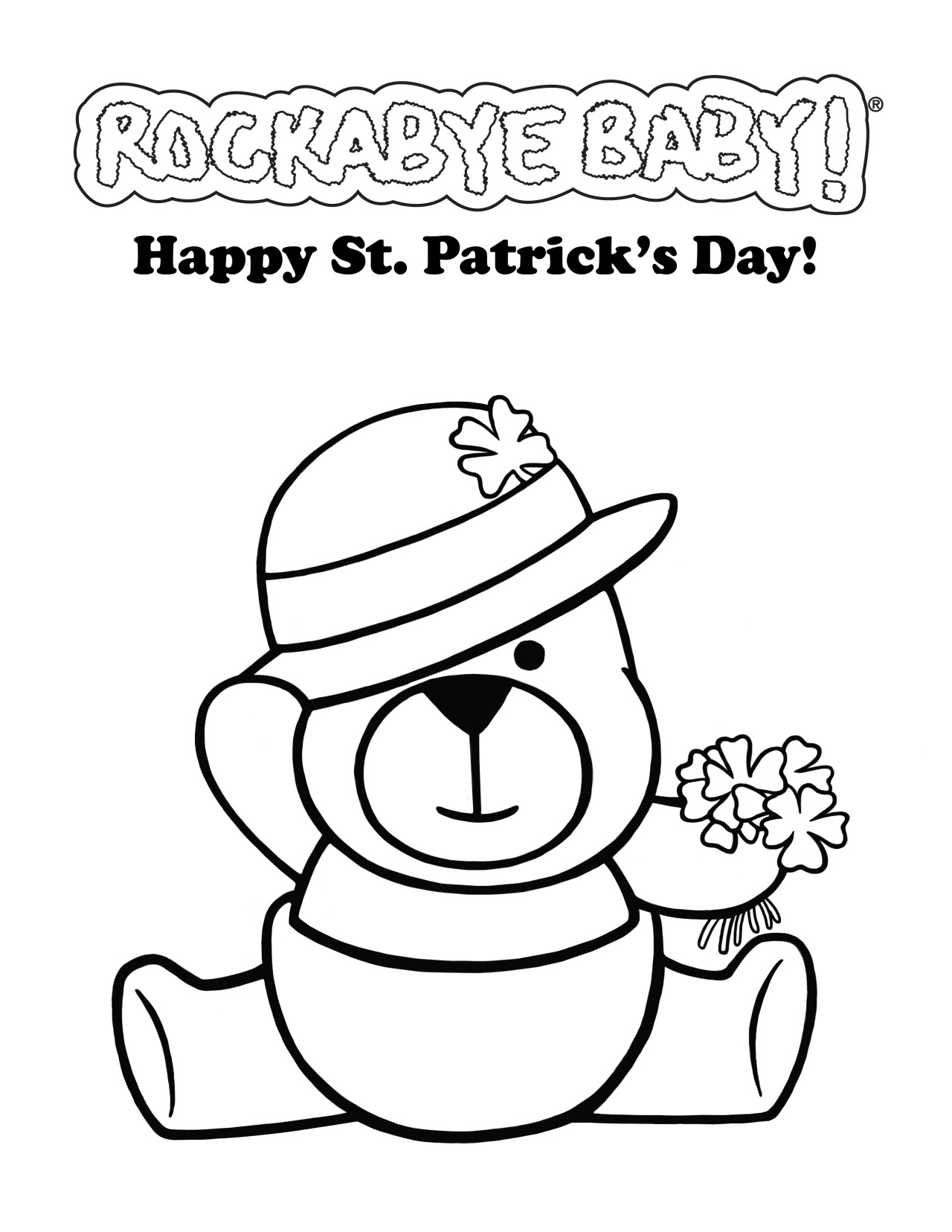 Happy st patricks day coloring pages â rockabye baby