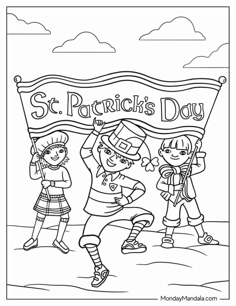 St patricks day coloring pages free pdf printables