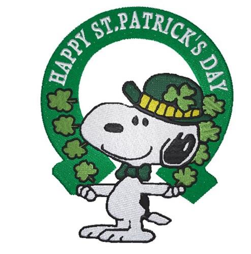 Snoopy st patricks day embroidery design