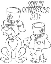 St patrick day shamrock hat coloring page