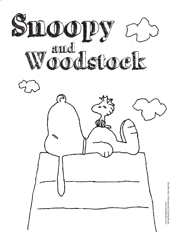 Snoopy and woodstock coloring sheet friends classic friendshipday coloring pages for kids doodles snoopy and woodstock