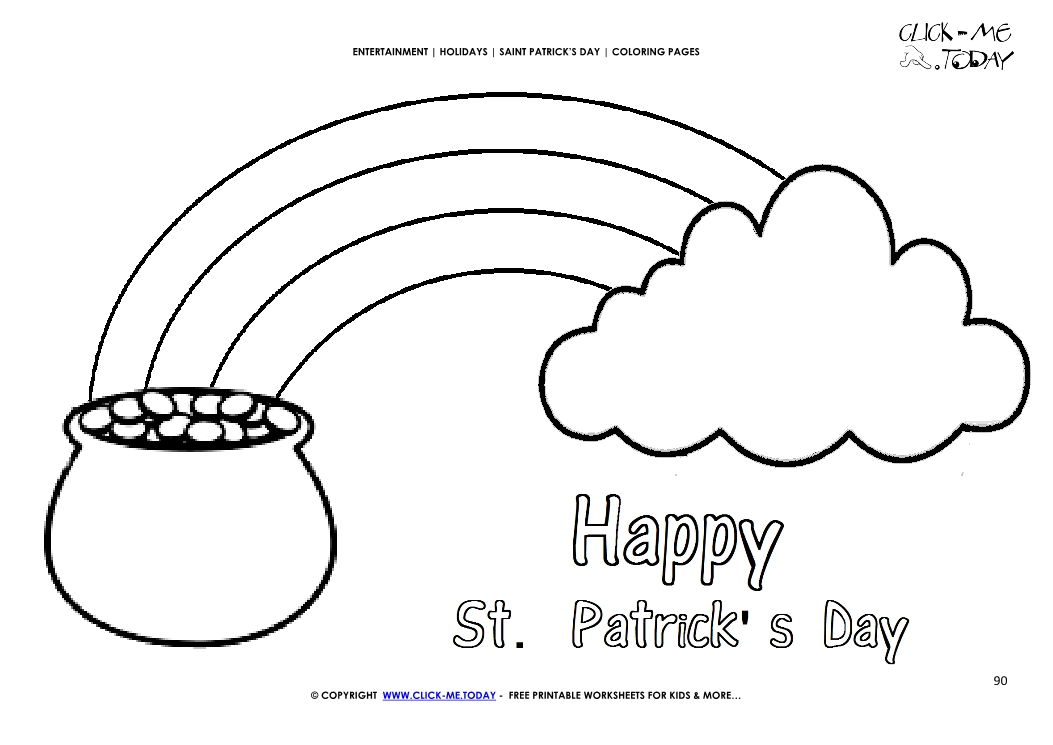 St patricks day coloring page gold