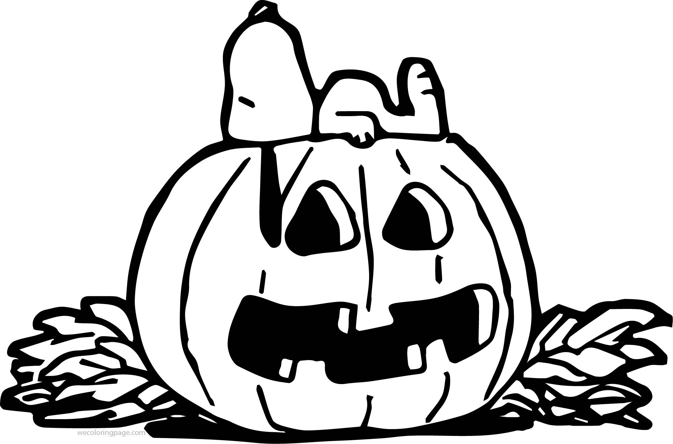 Halloween snoopy pumpkin coloring page