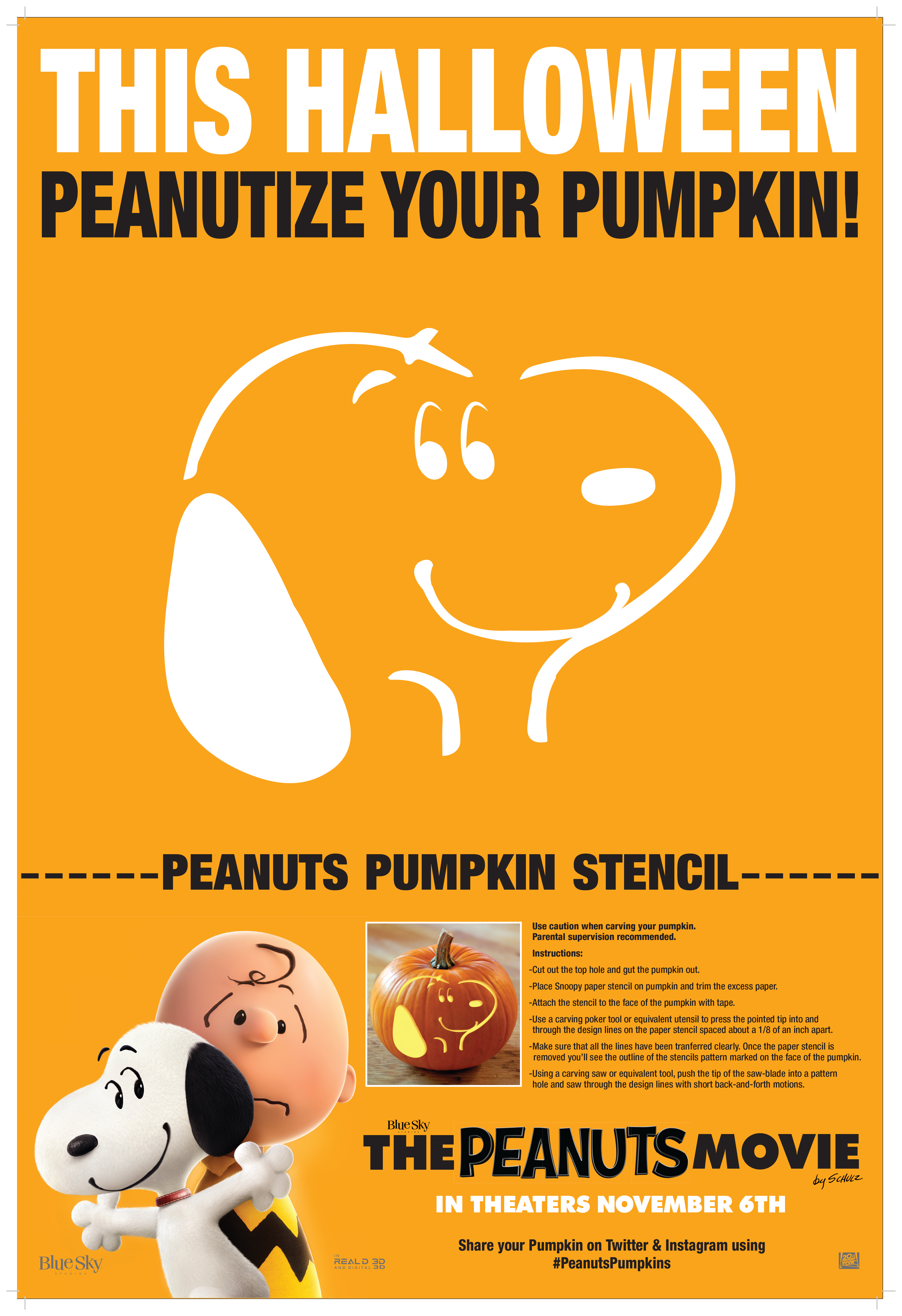 Carve a snoopy pumpkin