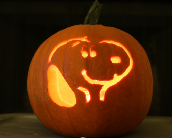 Carve a snoopy pumpkin