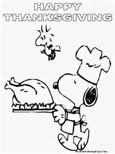 Free snoopy thanksgiving coloring pages