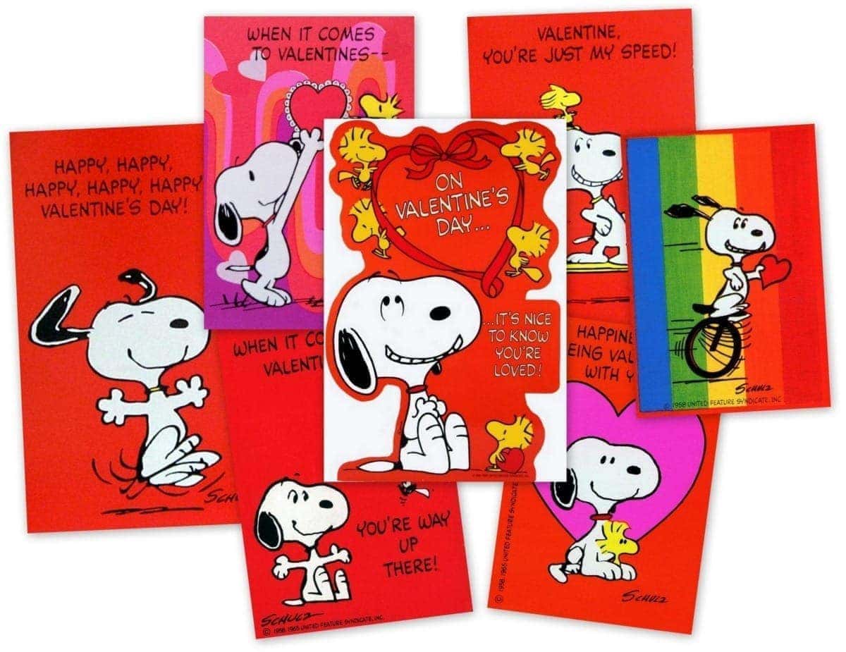 Peanuts vintage snoopy valentines day cards plus woodstock