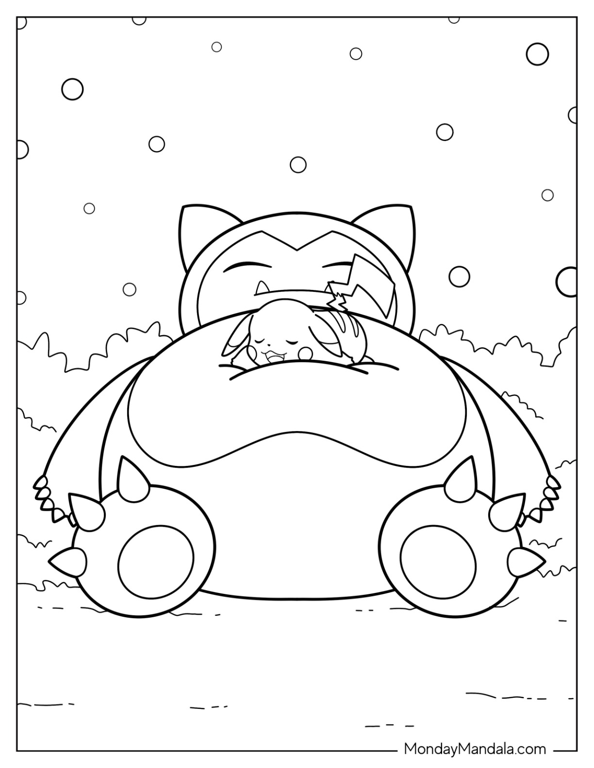 Snorlax coloring pages free pdf printables