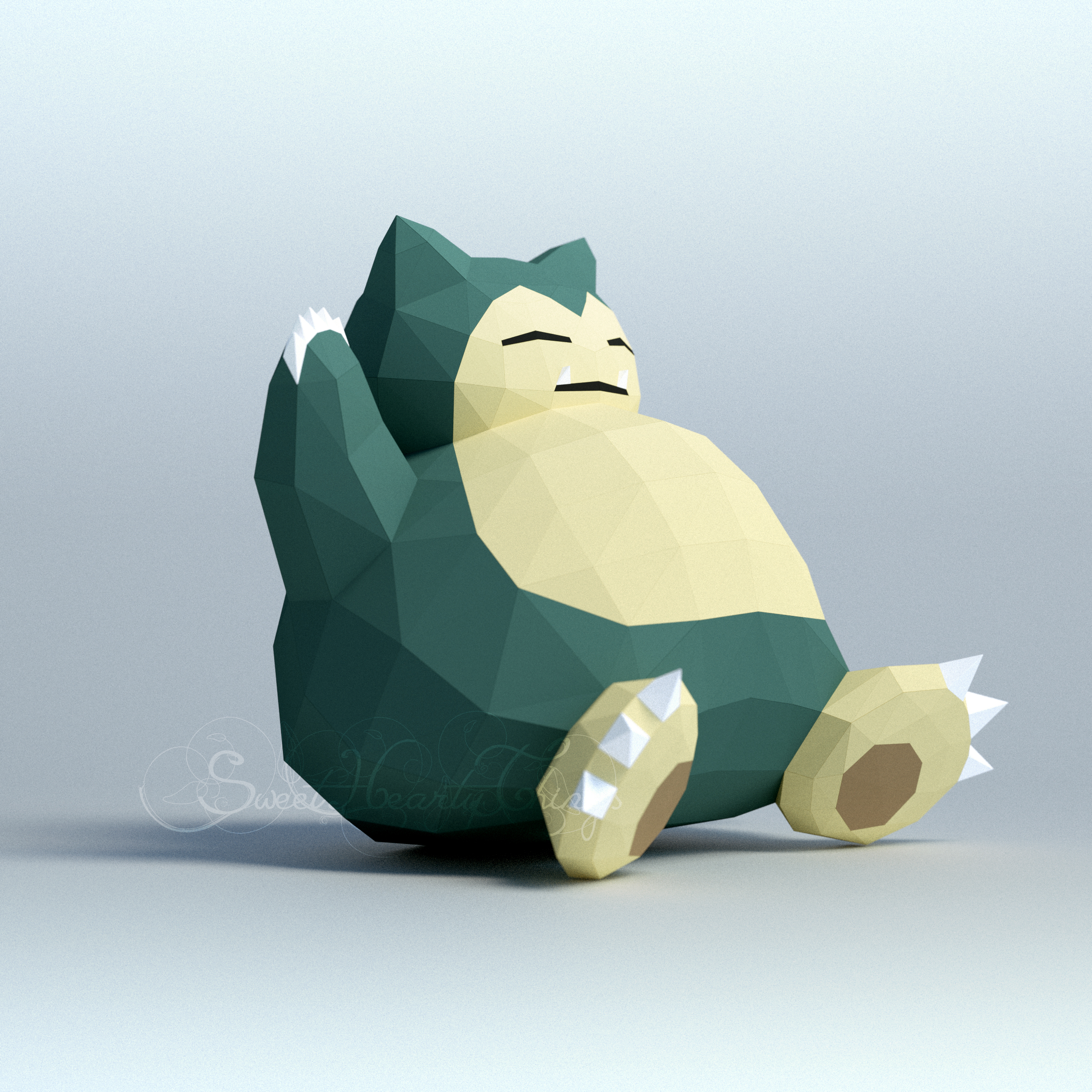 D papercraft pokemon snorlax pdf dxf templates