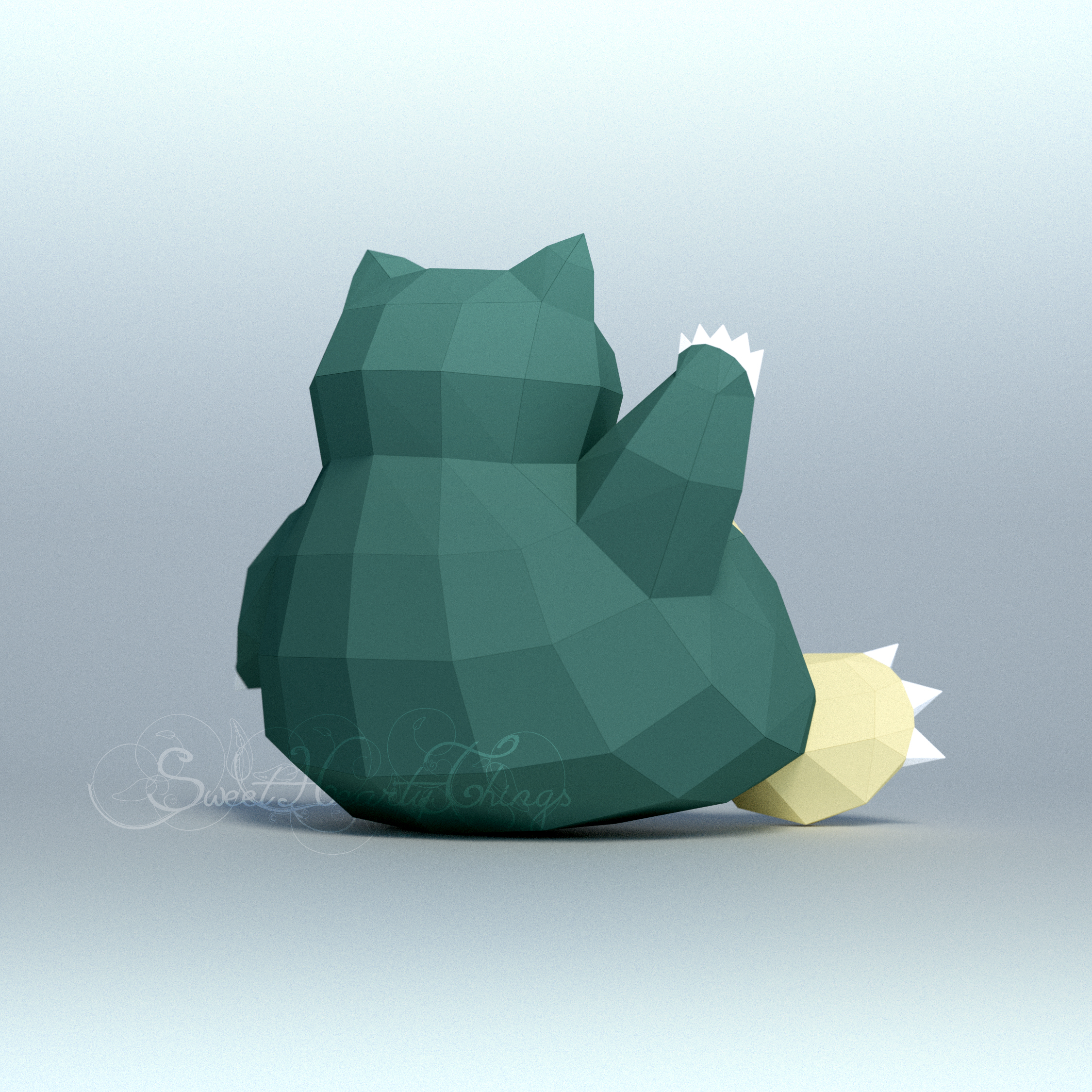 D papercraft pokemon snorlax pdf dxf templates