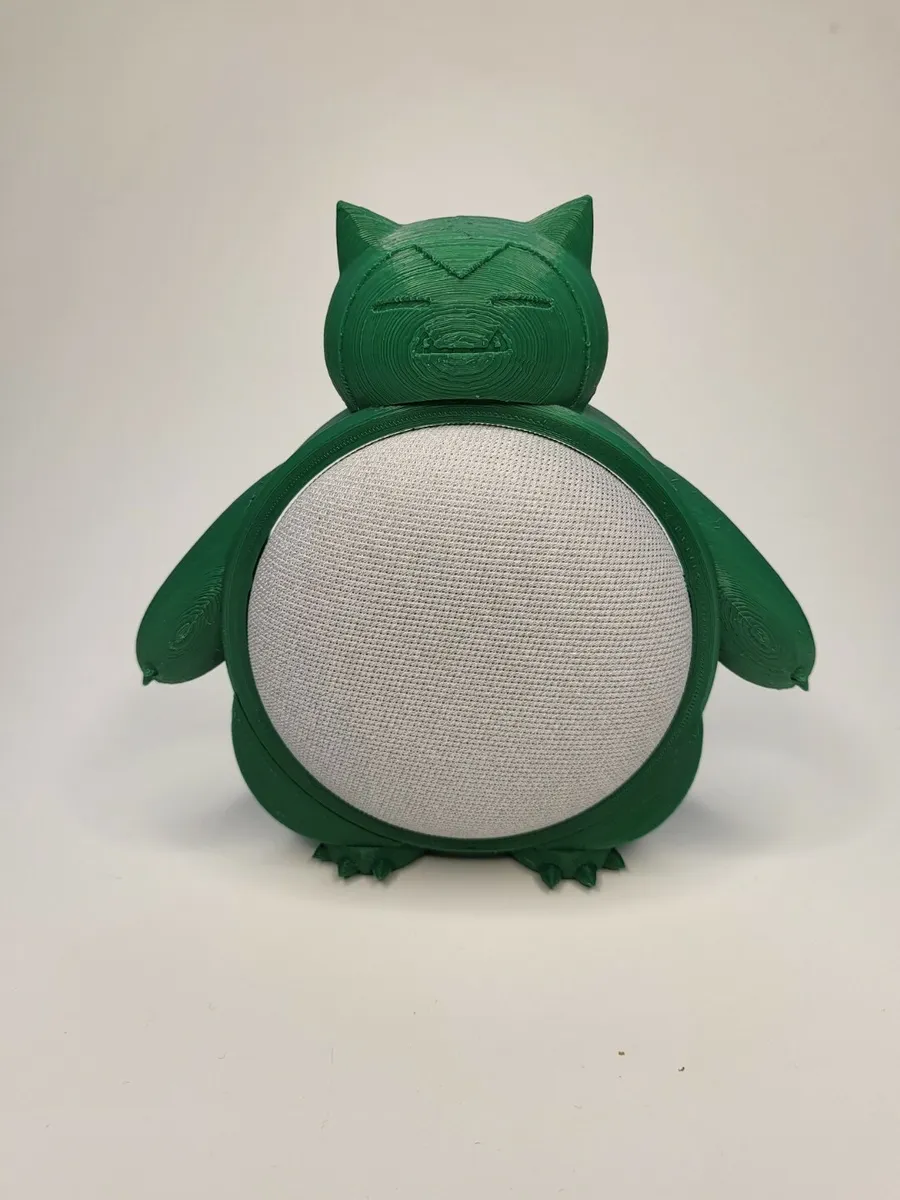 D printed snorlax google home mini case dark green