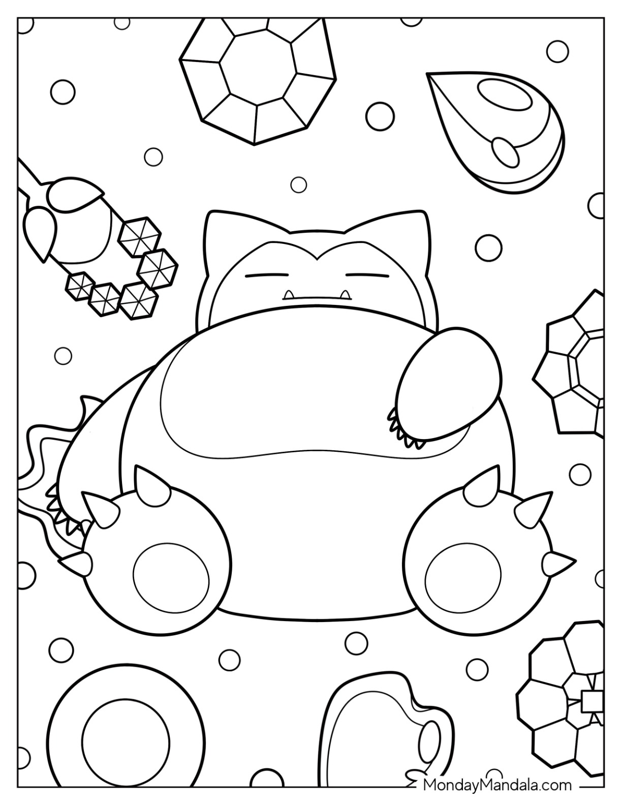 Snorlax coloring pages free pdf printables