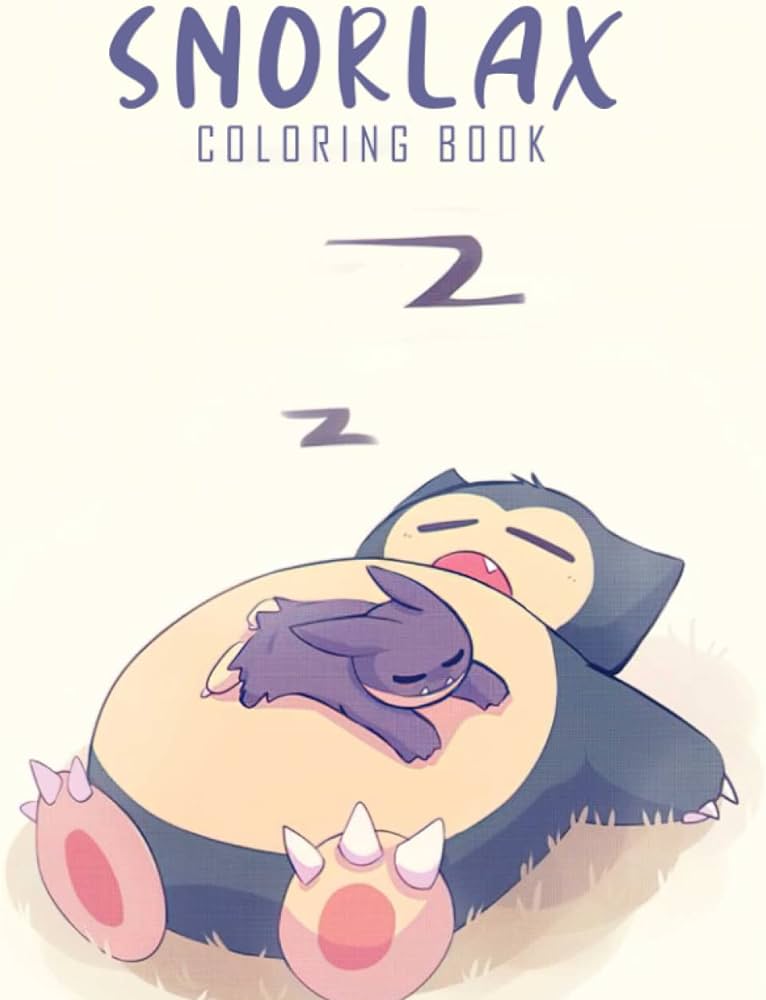 Snorlax coloring book adorable relaxing books for adult activity page fumimaro yasuda books