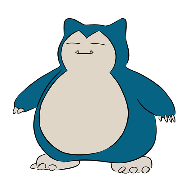 How to draw snorlax