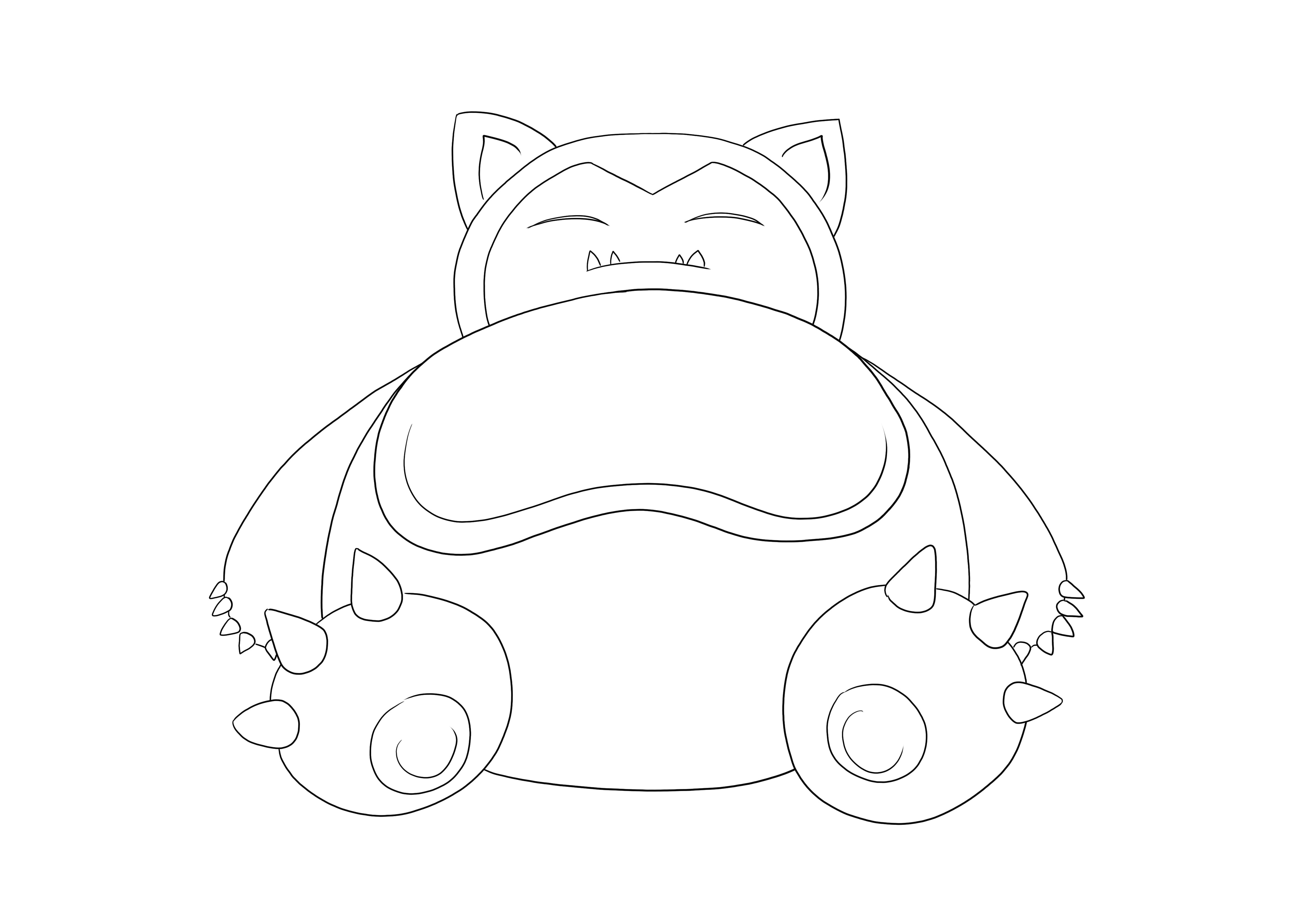 Funny snorlax from the pokãmon game is falling asleep and waits to be printed or downloaded