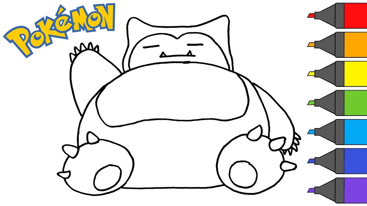 Pokemon snorlax how to draw pokemon coloring book artsy kids