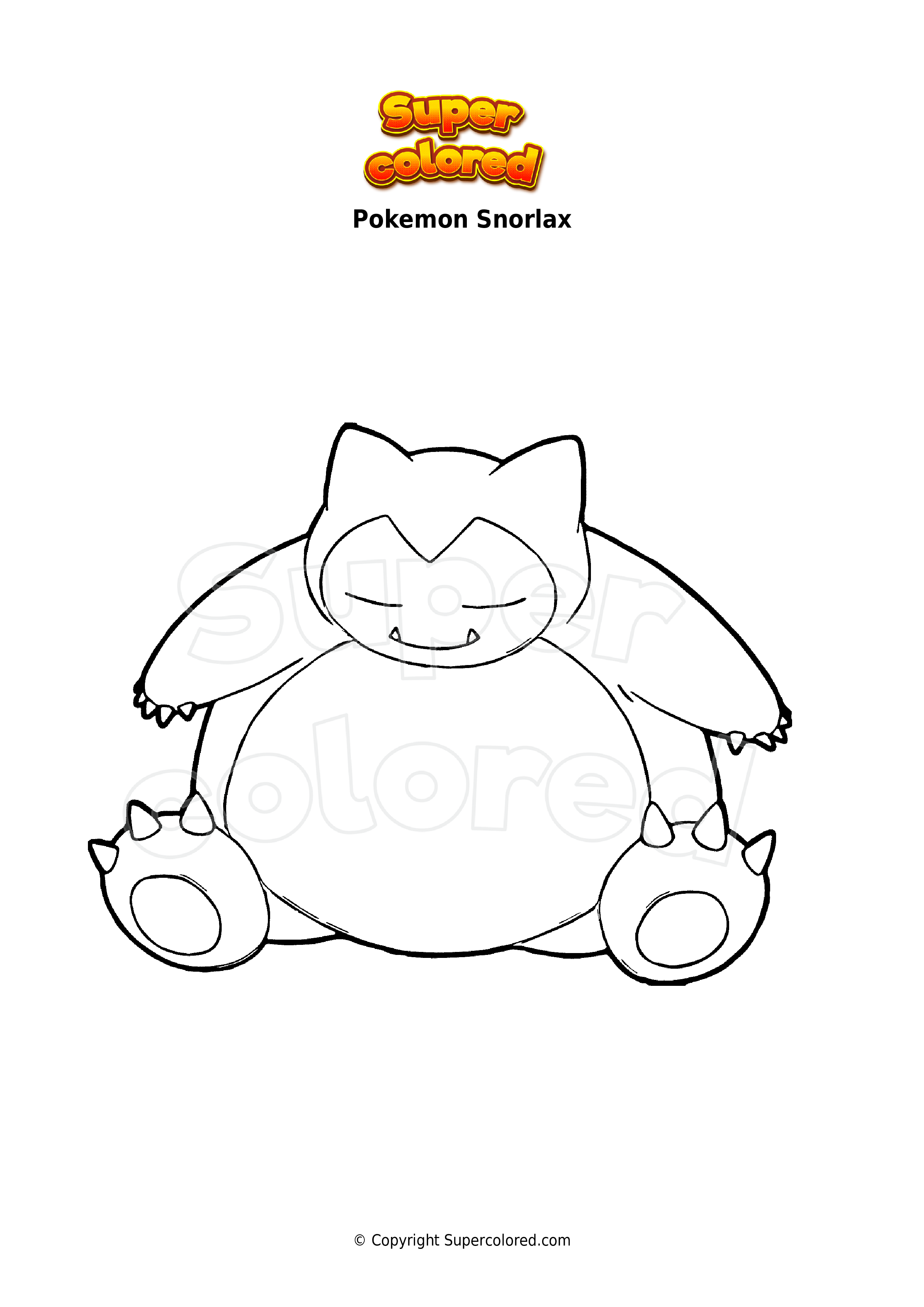 Coloring page pokemon snorlax