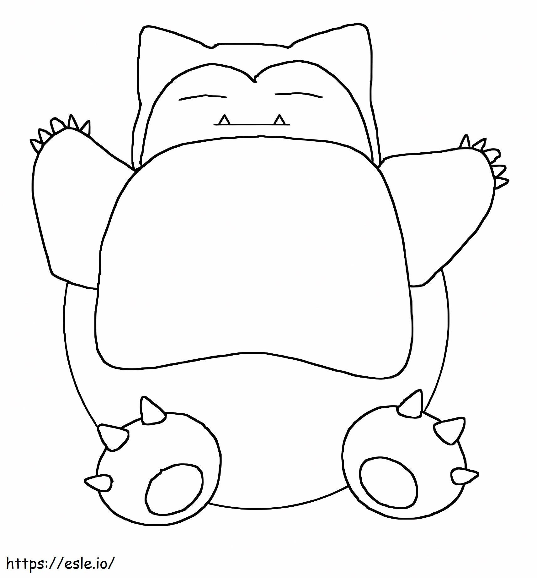 Free printable snorlax coloring page