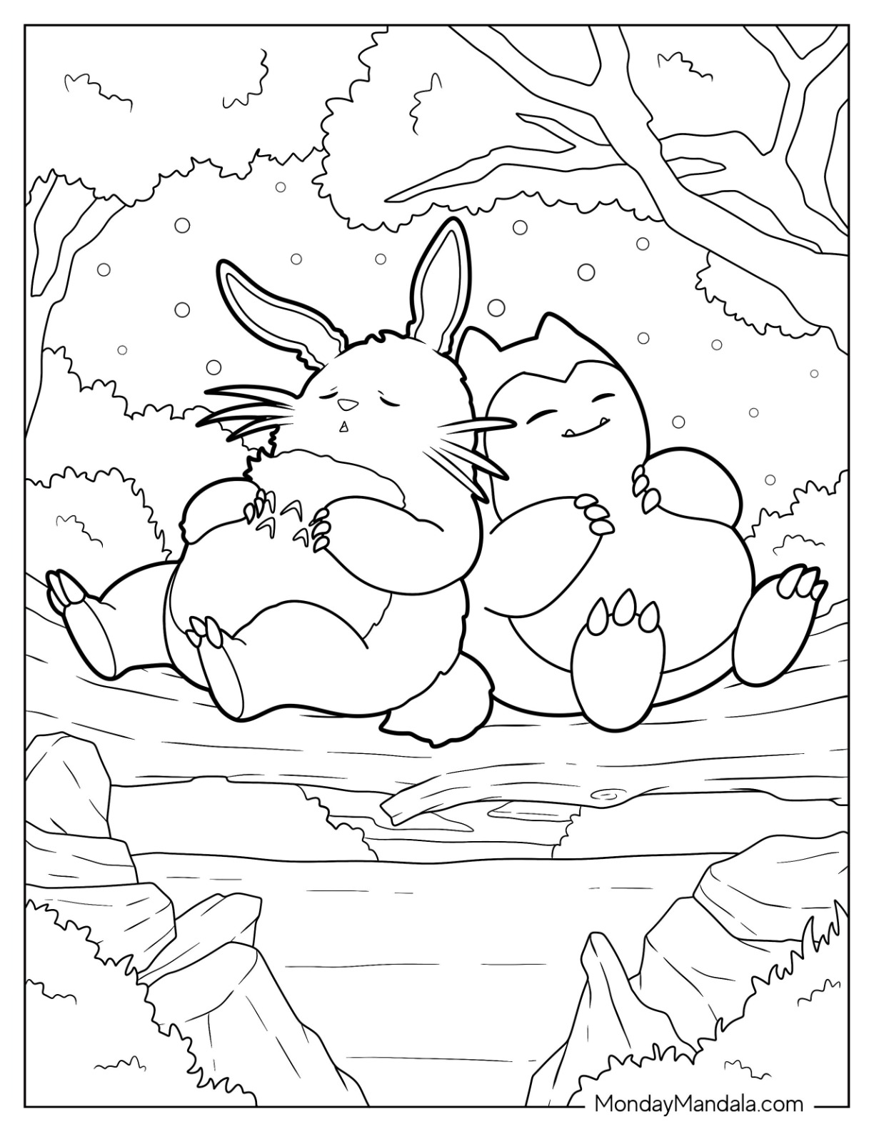 Snorlax coloring pages free pdf printables