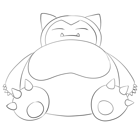 Snorlax coloring pages printable for free download