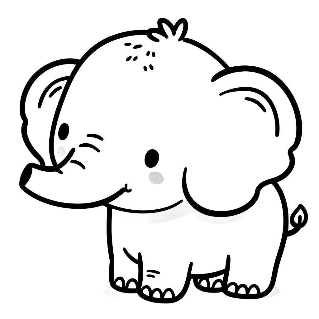 Coloring page elephant