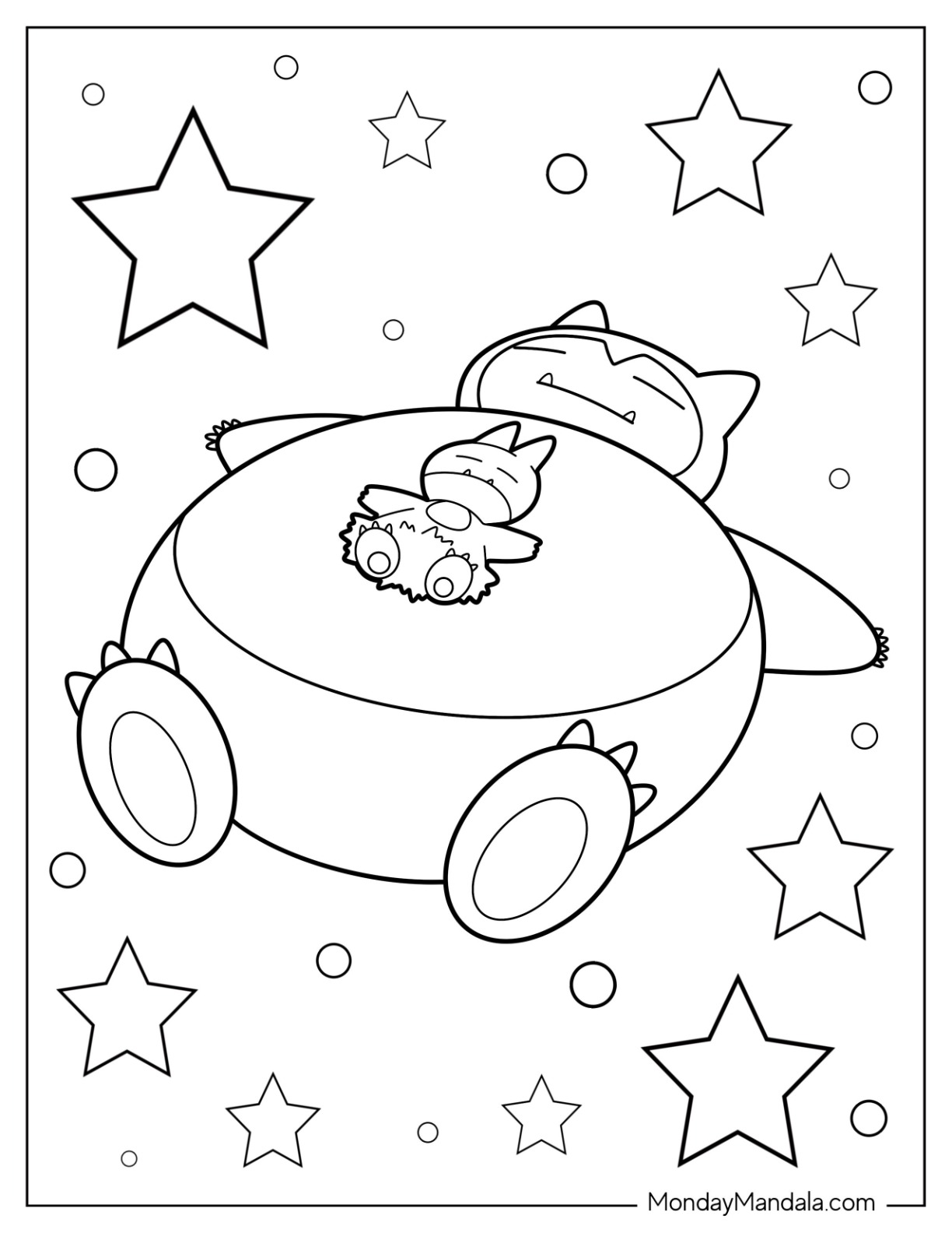 Snorlax coloring pages free pdf printables