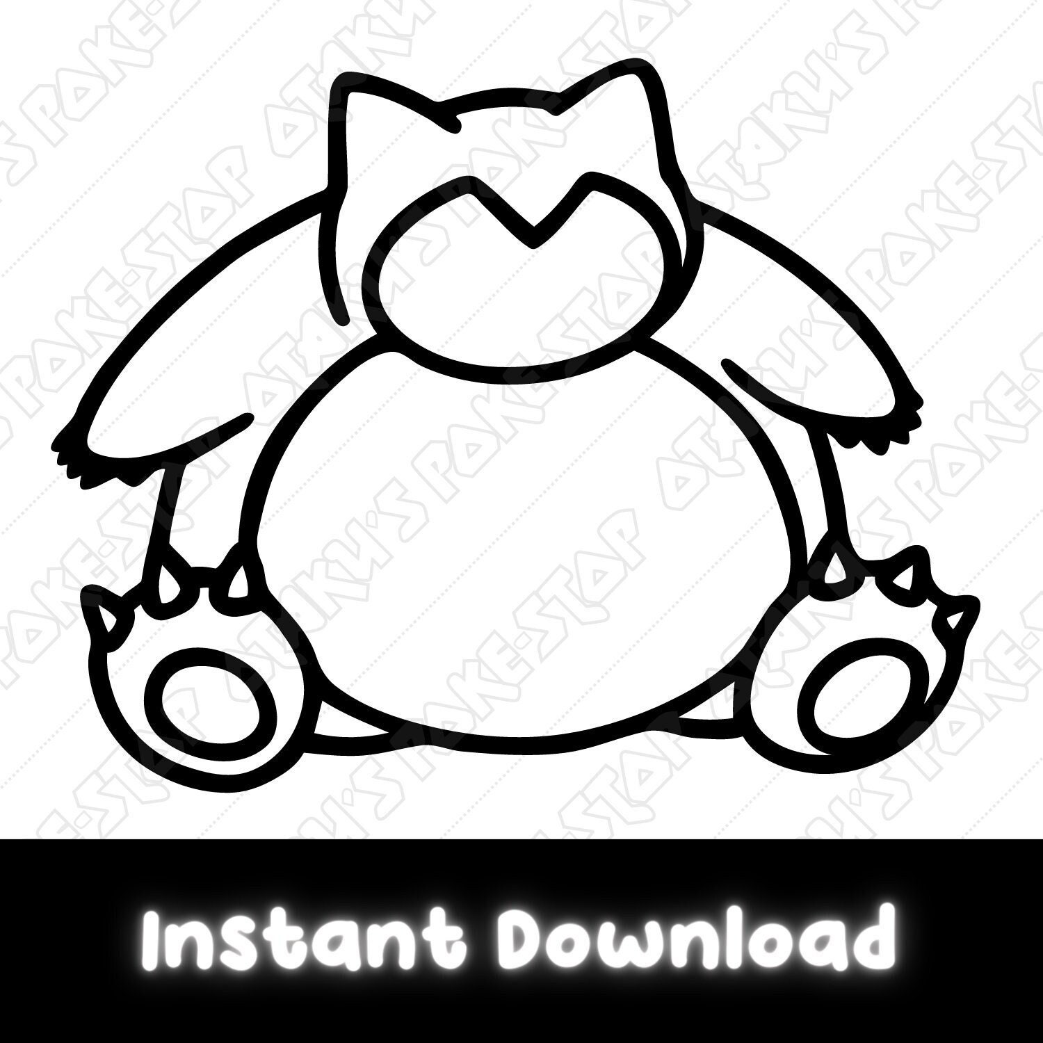 Pokãmon svg snorlax svg file svg outline cricut silhouette instant download digital product