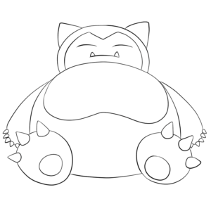 Snorlax coloring pages printable for free download