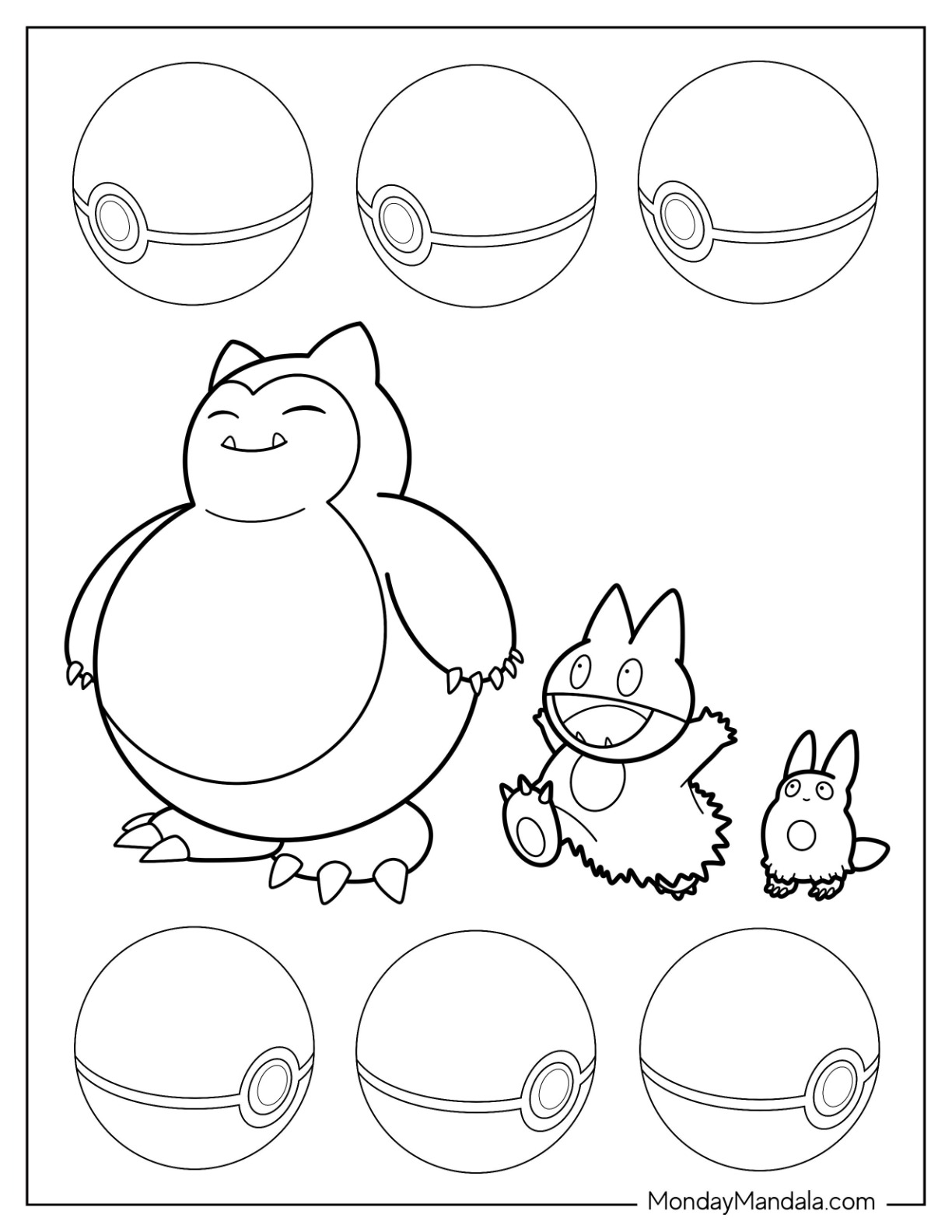 Snorlax coloring pages free pdf printables